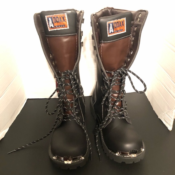 Addax Ridge Goth Motorcycle Black Lace Up Combat Boots Size 45 EU US Men's 12 - Picture 8 of 10
